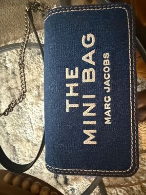 Marc Jacobs Denim Mini Crossbody with White Script